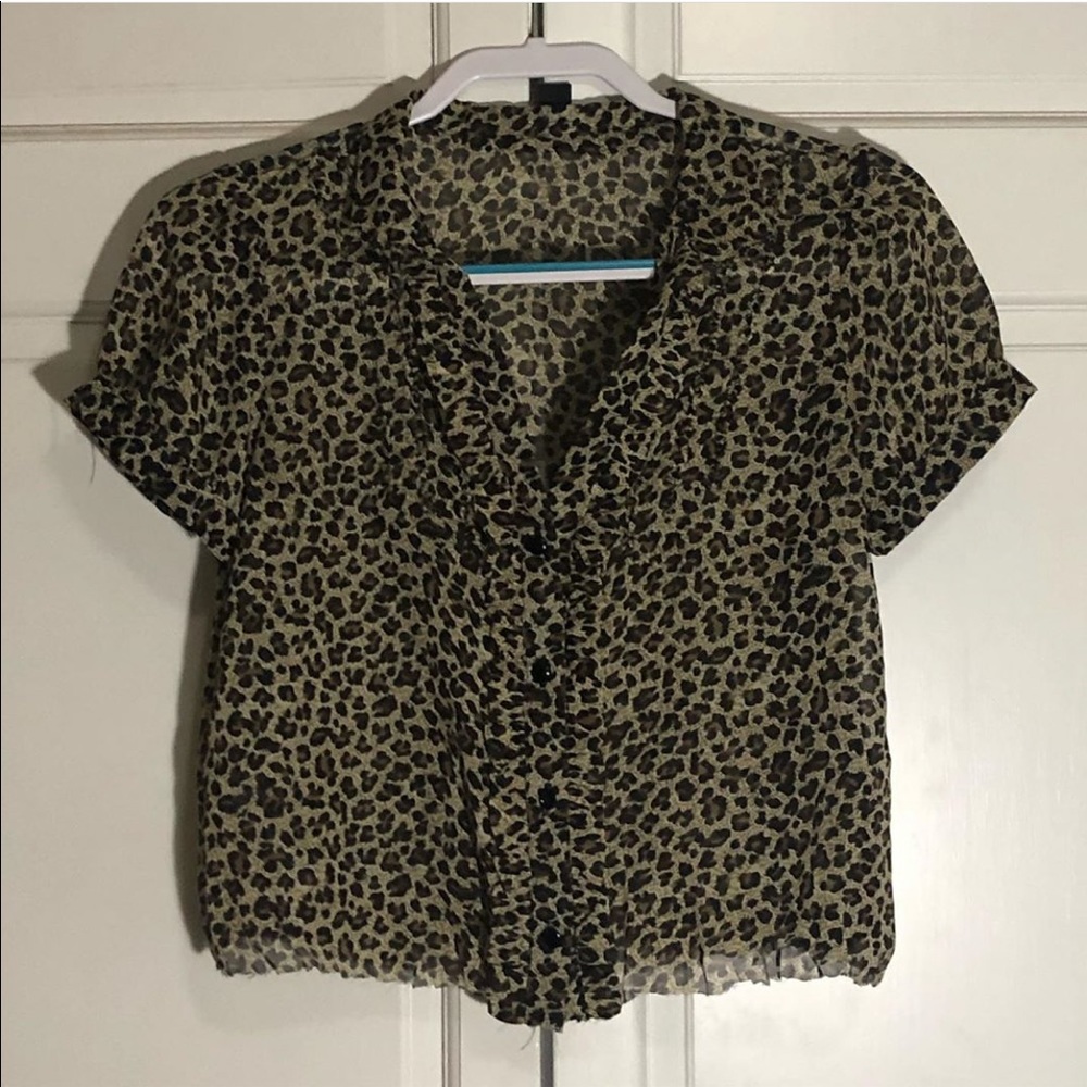 up-cycled twenty one cheetah print sheer blouse 🔥